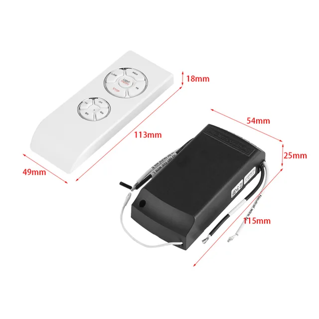 4 Timing 3 Speeds Universal Ceiling Pendant Fan Lamp Wireless Remote Controller Kit