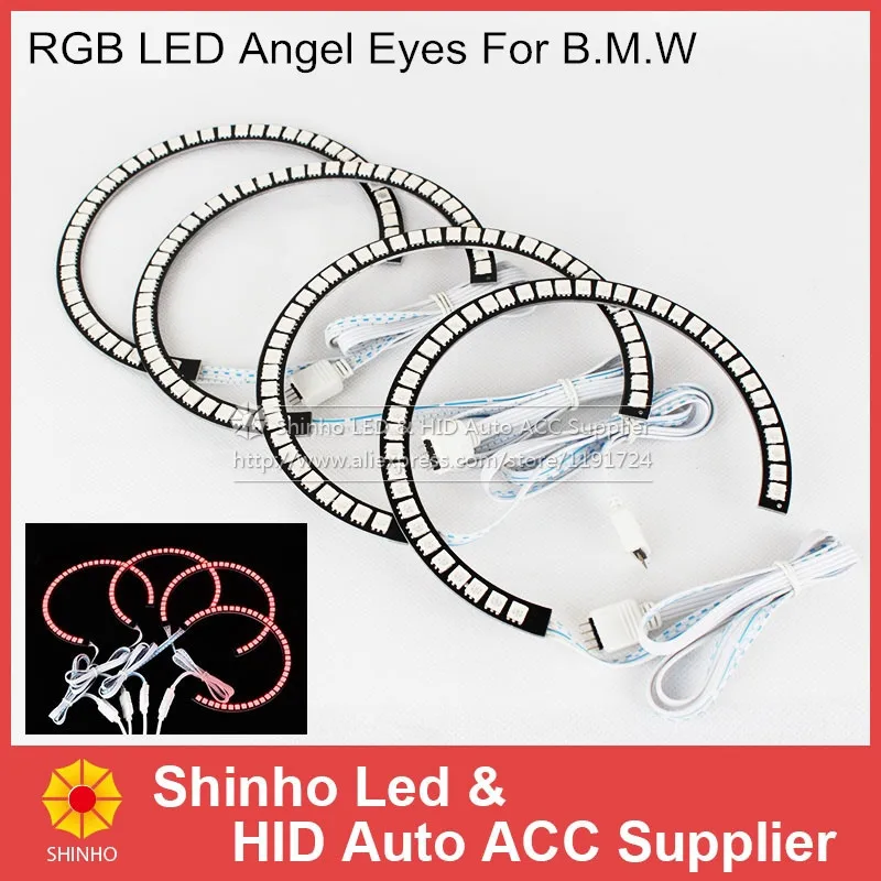 

Xenon Head Headlight RGB MultiColor 5050 LED Angel Eyes Fit for E36 E38 E39 E46 Series Remote Control Changing color Practical
