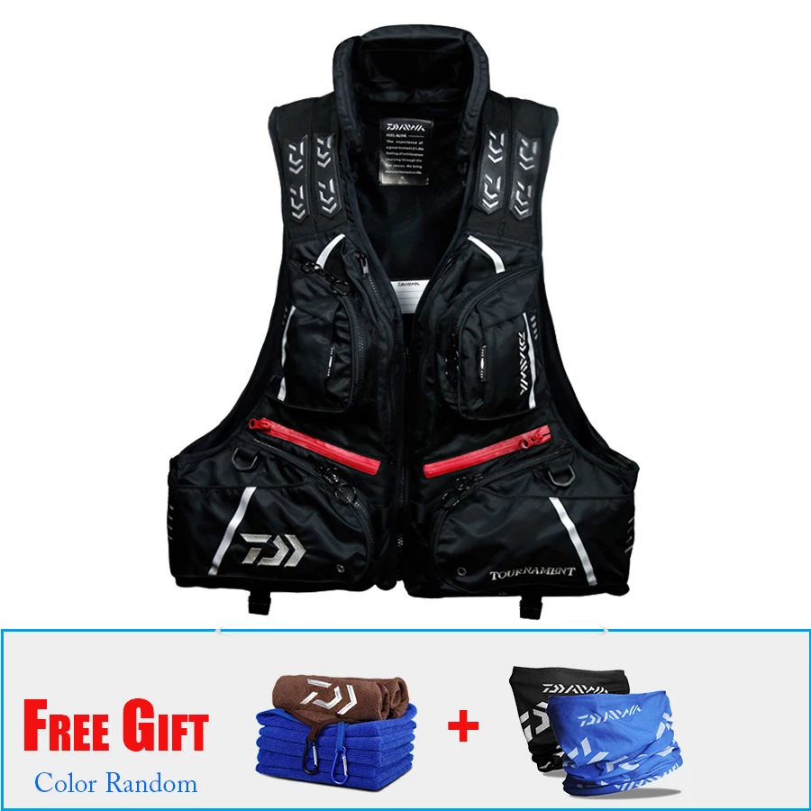 

Daiwa Detachable Waterproof Fishing Vest Fly Fishing Life Jacket Outdoors Life Buoyancy Jacket DF-3104 with Towel and Scarf