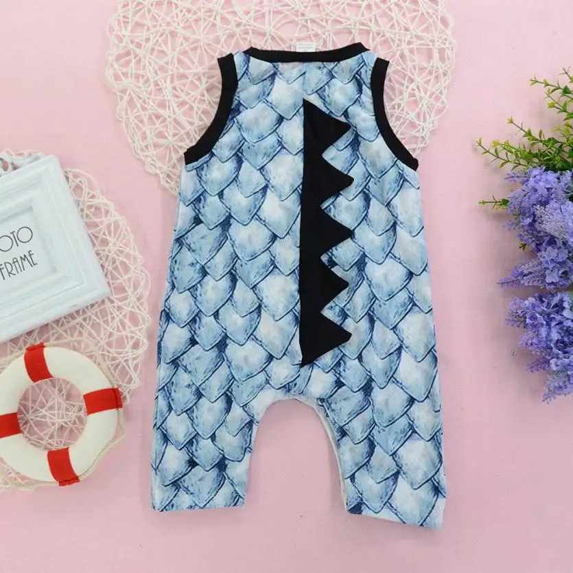 Newborn Kids Baby Girl Boy 3D Dinosaur Scales Romper Jumpsuit Halloween Costume