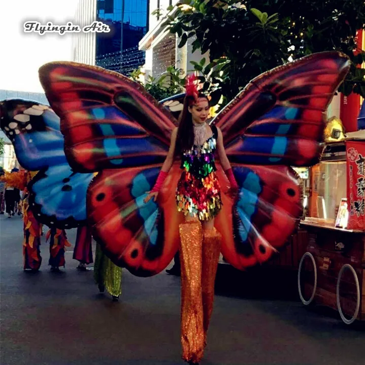 

Attractive Performance Costumes 2m Height Wearable Inflatable Butterfly Wing for Parade Show and Stage Decoration
