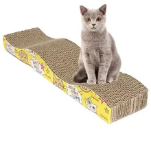 1 Pcs Training Cat Toy S-Shaped Cat Kitten Corrugated Scratch Board Pad Scratcher Bed Mat Claws Care Interactive Toy For Pet