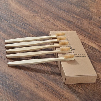 5-Pack colorful soft bristles bamboo toothbrushes wholesale eco friendly Oral Care tooth brush wooden bamboo clareador de dente 2