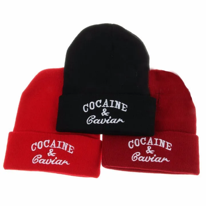 Унисекс зимняя мода Cocain& Caviar Beanie хип-хоп шапка вязаные Повседневные шапки Gorro для мужчин и женщин хлопковая спортивная шапка Gorras