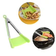

2pcs Clever Silicone Spatula Tongs Practical Non-stick Heat Resistant Clips Food BBQ Frame Cradle Grab Home Kitchen Suppliers