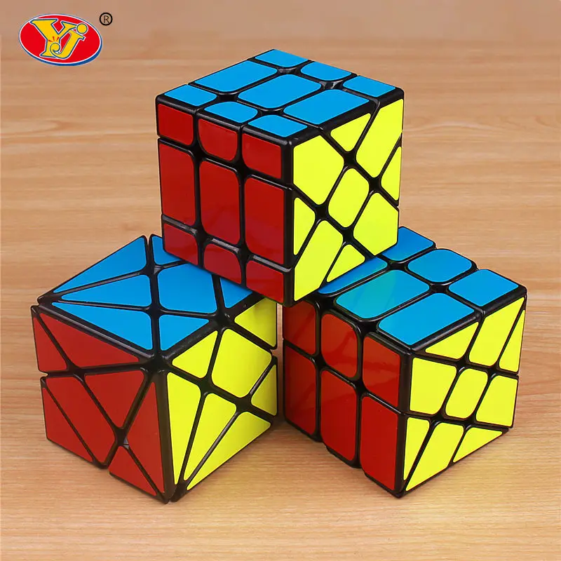 YJ Axis yongjun wheel magic speed cube professional sticker Fisher skew cubo magico educational font b