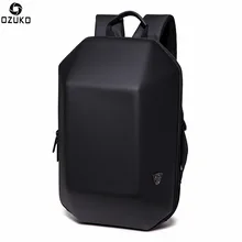 OZUKO Backpack Men Hard Shell Backpack Waterproof Anti Theft Travel Bag Black Creative Alien Casual Laptop Teenage School Bags