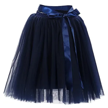 

2019 Fashion Women's High Waist Tutu Tulle Skirt for Wedding Party Pleated Ball Gown Skirt with Waistband Ballet Dance Skirt