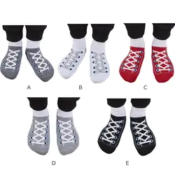 1 пара горячий стиль креативные носки хлопок имитация шнурки для кроссовок Носки Многоцветный короткие носки унисекс