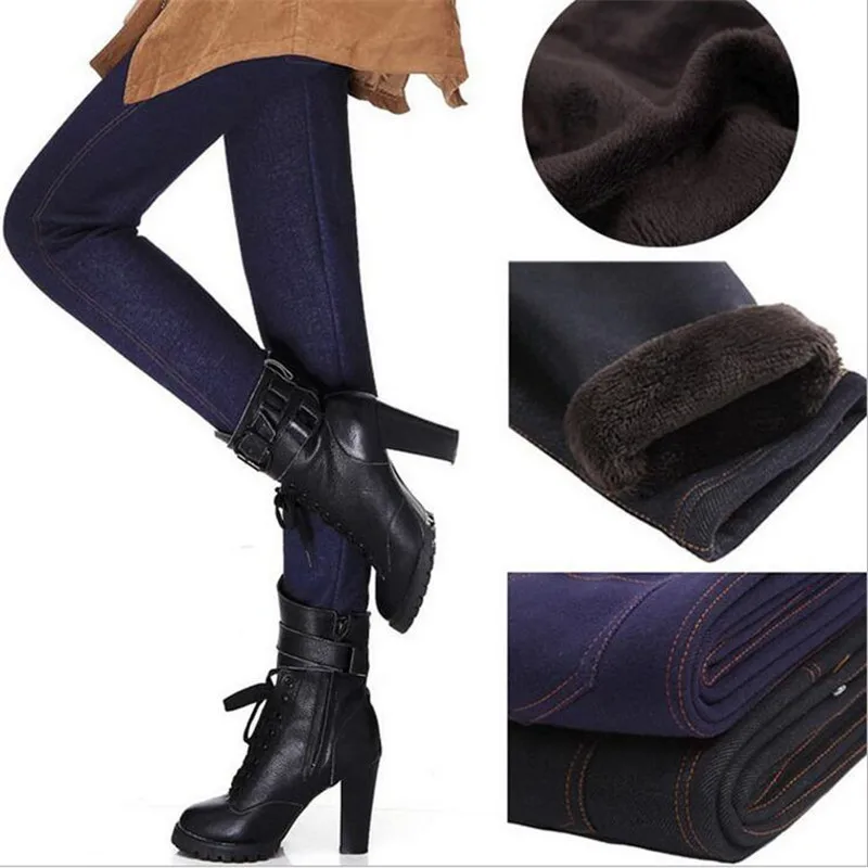 YOUKENITI Pantaloni Invernali Addensare Leggings Nero Blu Elastico di  Grandi Dimensioni Caldi Ghette Da Neve Pelliccia All'interno Slim Stretch  Donne Leggings|thicken legging|women leggingsleggings black - AliExpress