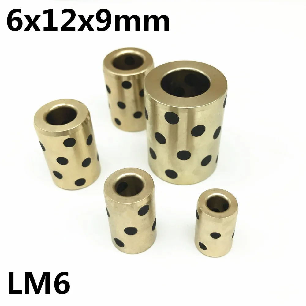4pcs 6x12x19 mm linear graphite copper set bearing copper bushing oil