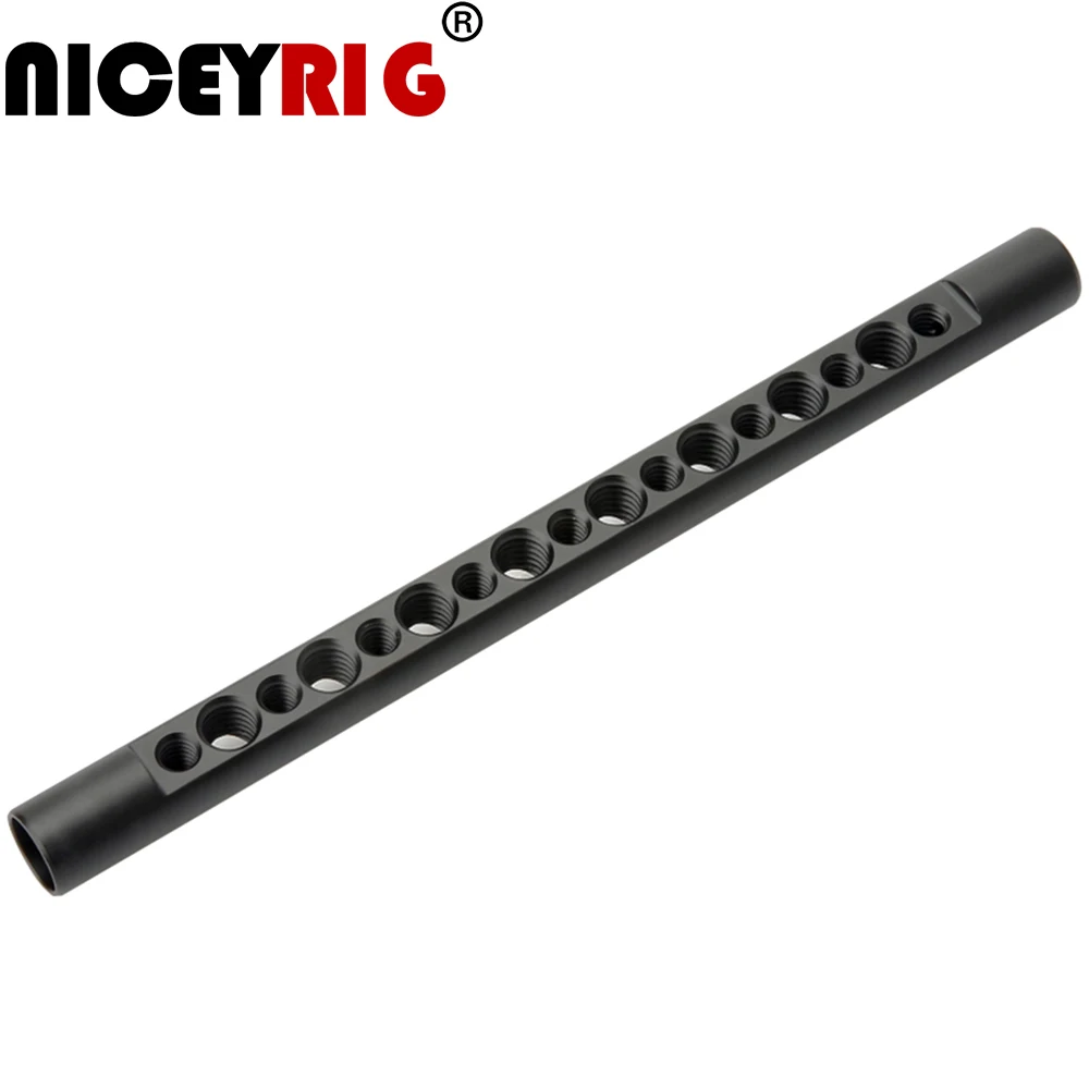 

NICEYRIG DSLR Camera Rig 15mm Cheese Rod Bracket 1/4" 3/8" M12 Screw Holes Shoulder Rods 15mm Rod System Rail Length 197mm