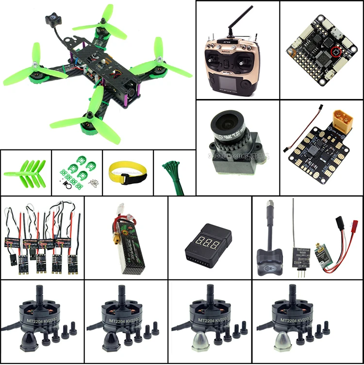 QAV210 карбоновая рама 20A бесщеточный ESC MT2204 2300KV двигатель F3 6DF 5045 реквизит XT60 PDB для RC Гонки, яростный