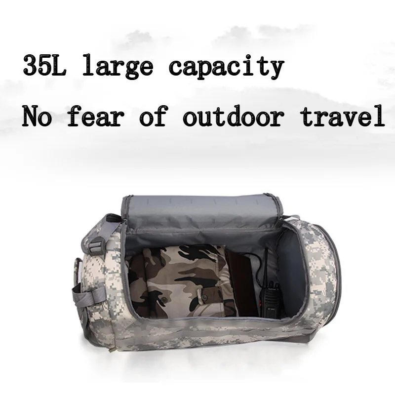 35L Gym Bag Travel Bags Women Men Sports Fitness Yoga Handbags Shoulder Crossbody Cylinder  Backpack Camo Camouflage Camping (2)
