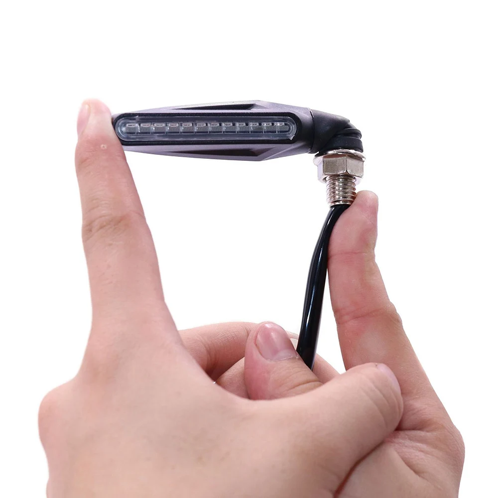 

4pcs Universal Running Water Flicker LED Motorcycle Direction Indicator Turn Signals Flexible Light Lamp