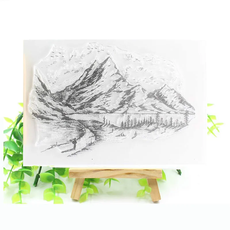 

KSCRAFT Mountain Transparent Clear Silicone Stamps for DIY Scrapbooking/Card Making/Kids Crafts Fun Decoration Supplies 498