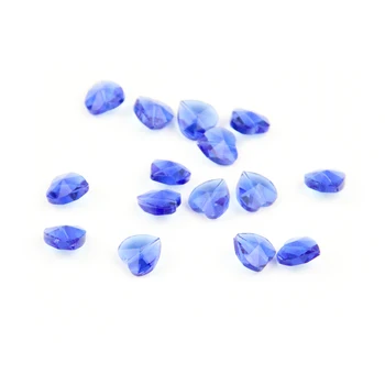 

14mm 1000pcs Middle Blue Middle HoleCrystal Glass Heart Beads For Jewelry Making Good Quality Necklace Free Shipping