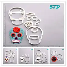 Sugar Skull Deadpool Cookie Cutter Set Custom Made 3D Printed Cookie Cutter Set Cake Decoration Tools Fondant Moulds for Cupcake bakers ez way dragees silver sugar cake cupcake cookie sprinkles 2mm