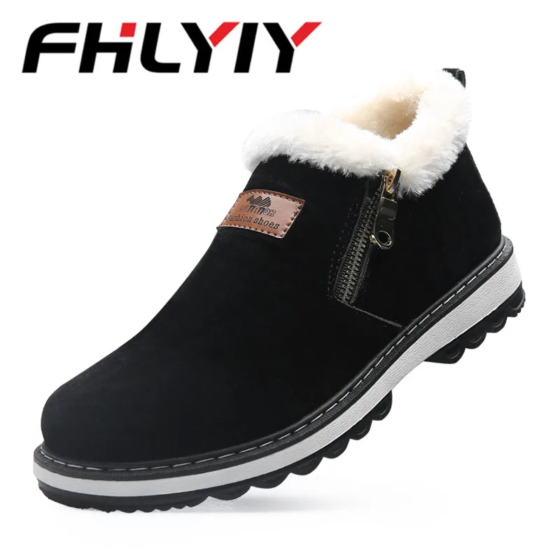Men Boots Winter Fur Warm Snow Boots Men Winter Boots Work Shoes Men