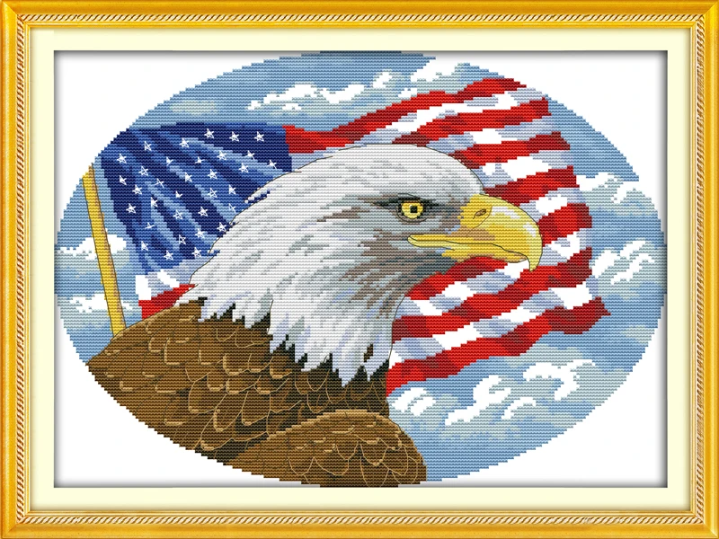 

Bald eagle (2), counted printed on fabric DMC 14CT 11CT Cross Stitch kits,embroidery needlework Sets, Home Decor