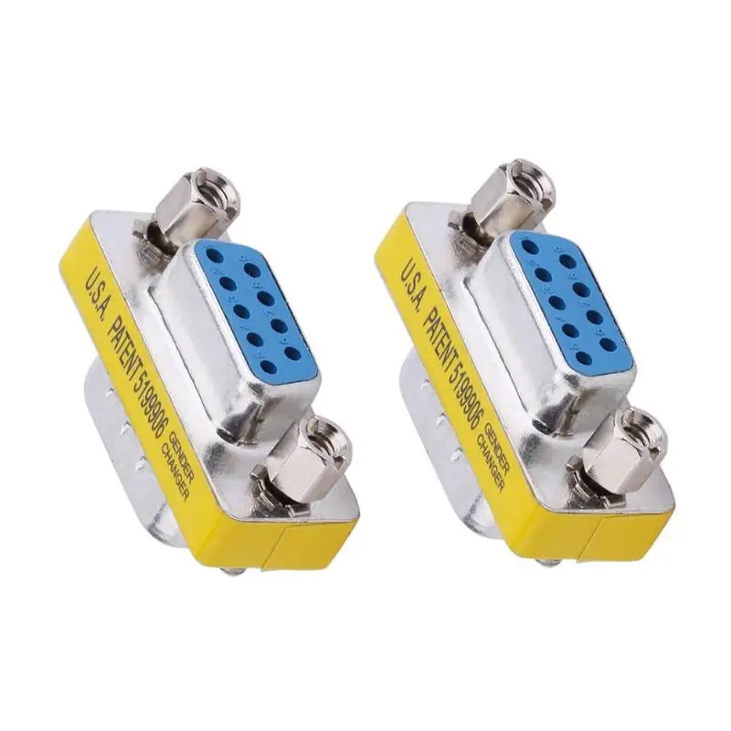 

2pcs DB9 9 Pin VGA 15 Pin Mini Femal Male Plug Gender Changer Convertor Adapter Connector