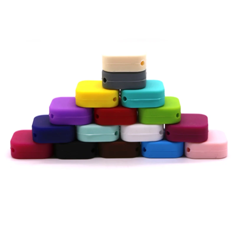 

10pcs Candy Silicone Beads Cube Loose Jewelry Baby Teething Beads Food Grade Sensory Infant Teether DIY Necklace For Nusring