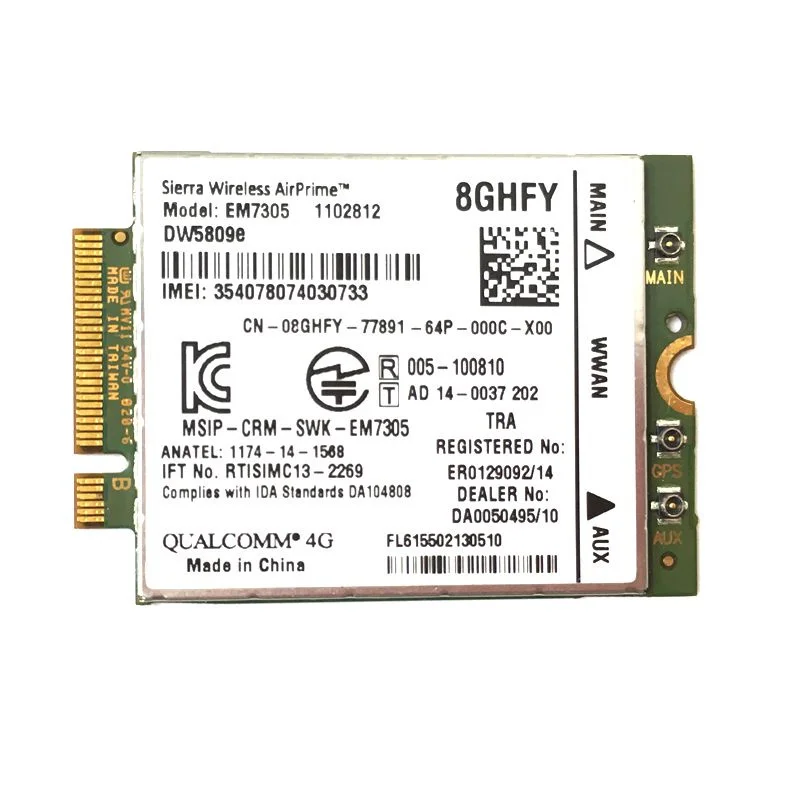 para Sierra Wireless Módulo do Cartão Em7305 M.2 Ngff 4g 100m Lte Segunda Guerra Mundial Dell E7450 E72507250 E55505550 E54505450 Dw5809e K2w44 - Imagem 4