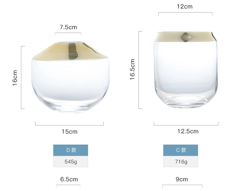 Стеклянная ваза в скандинавском стиле с золотым покрытием, прозрачная гидропонная ваза, украшение для рабочего стола, аксессуары для золотых цветов