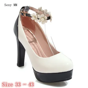 

Platforms High Heels Women High Heel Shoes Pumps Stiletto Woman Party Wedding Shoes Kitten Heels Plus Size 33 - 40 41 42 43
