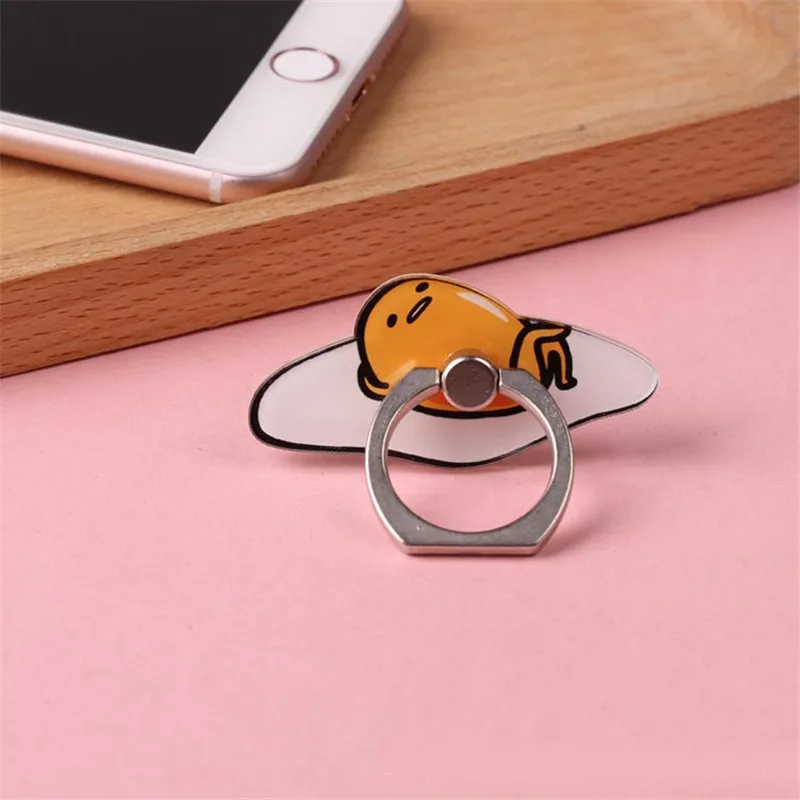 Metal Finger Mobile Holder Stand For Iphone X 6 6s Samsung Note 7 Cute Cartoon Lazy Eggs Pattern Ring Tablet Support Phone ring