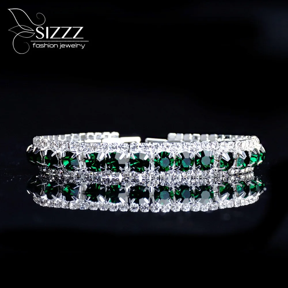 

Green Colour Zircon Rome Bride Wedding Bracelet & Bangles Hip hop Jewelry Cut CZ Tennis Bracelet For Women/Men Party