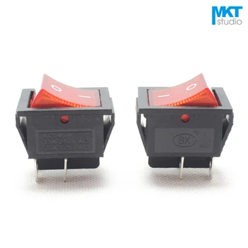 

100Pcs Red 31*25mm 4 Pins 2 Positions DPST Miniature Electrical Boat Rocker Switch With LED Light