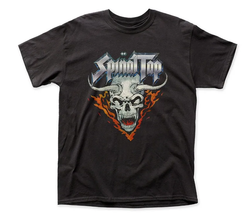 

Cheap Printed T Shirts O Neck Men Spinal Tap Horned Skull Short Sleeve Regular Tee Shirt Plus Size
