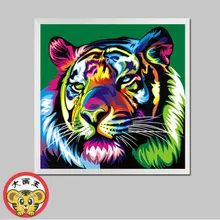 Картина по номерам художественная краска по номеру Тигр цвет абстрактный Сделай Сам собственная цифровая картина-раскраска животное зверь развлечения decora