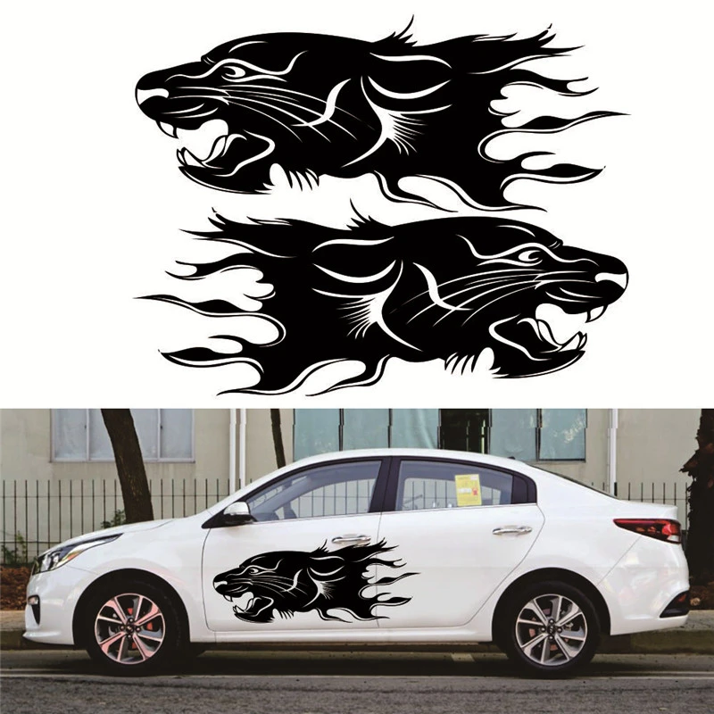 2pcs Lion Bumblebee Totem Car Sticker Car Body Racing Side Door Long Stripe Stickers Auto Vinyl Decal Car Body Sticker Car Stickers Aliexpress
