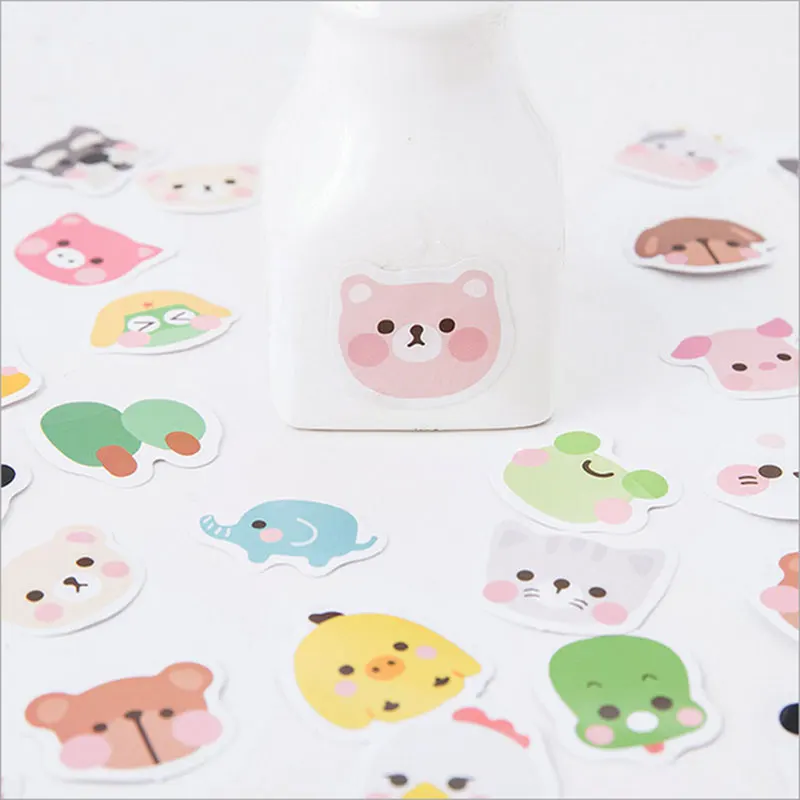 

45pcs/pack Cute animal mini paper stickers decoration DIY ablum Diary scrapbooking label seal Hand account stickers stationery