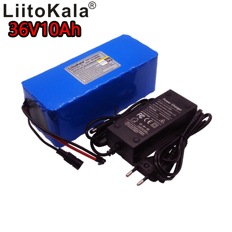 LiitoKala 36v10Ah электрический велосипед литий-ионный аккумулятор 18650 10000mAh 10S4P большой емкости bms 500W перегрузки по току