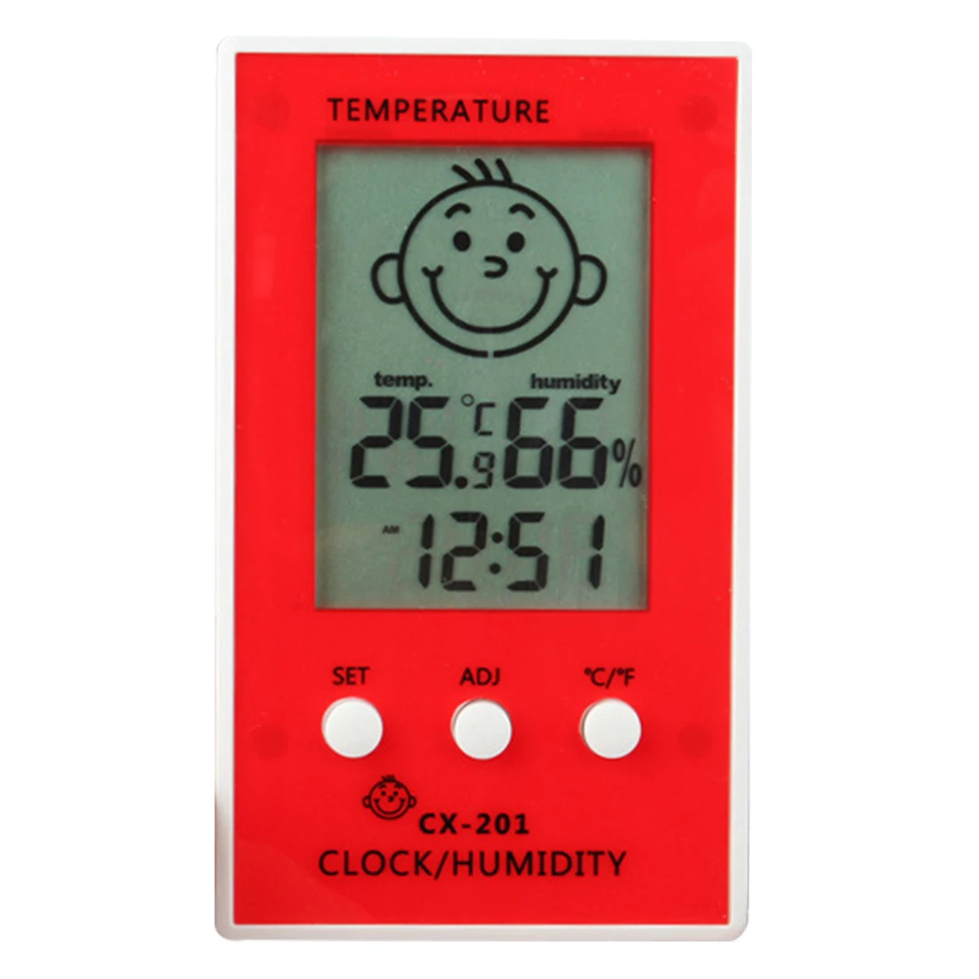 Цифровой ЖК-термометр гигрометр детская улыбка плач лицо измеритель влажности Метеостанция тестер температуры часы - Цвет: Red