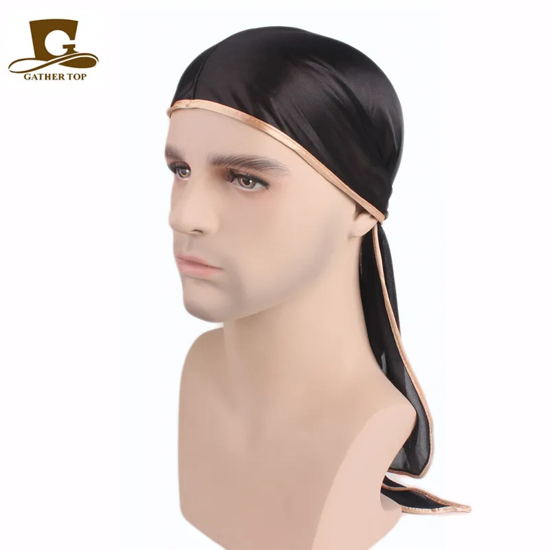 Inverlee Men/Women Silk Polyester Bandana Hat Durag Rag Tail Headwrap Headwear Gift 