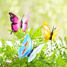 10 шт./лот реалистичные 3 D вставки стержня Искусственные бабочки водонепроницаемый поддельные насекомые колья Двор растение газон Декор Садовые принадлежности