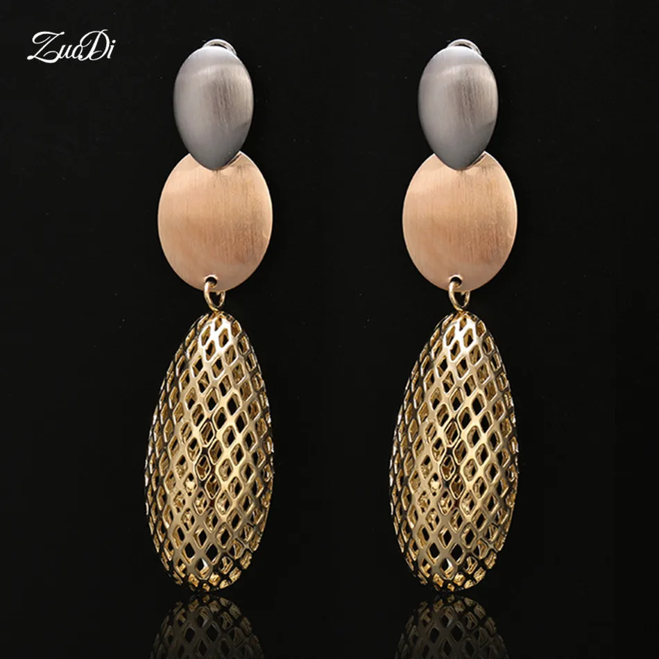 

ZuoDi Classic Dubai Gold Colorful Jewelry Square Earrings For Women Long Drop Dangle Earrings For Party Wedding Daily Earrings