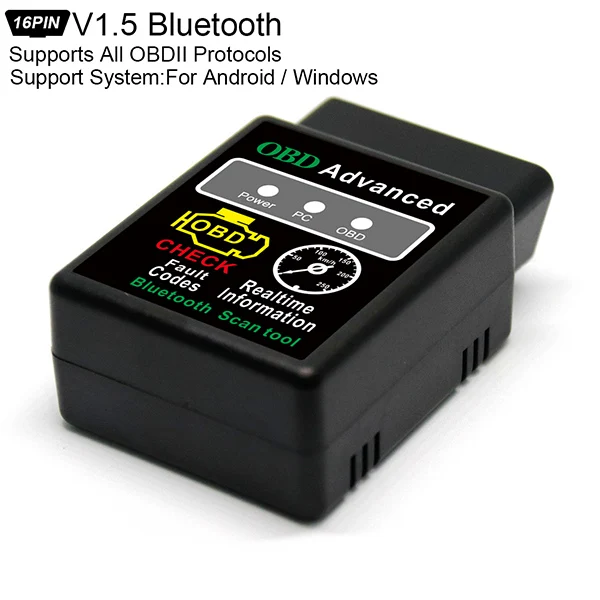 Подходит для ELM327 V1.5 obd2 диагностический инструмент автоматический Bluetooth сканер OBD 2 escaner automotriz vag com автомобильный код ридер - Цвет: Красный