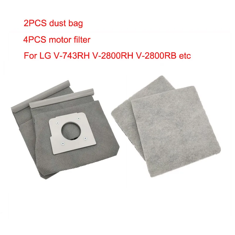 New 4*motor cotton filter +2*Washable LG vacuum cleaner bags dust bag