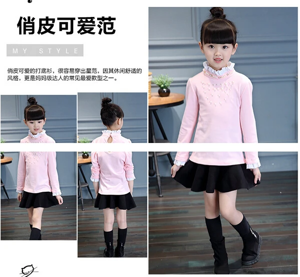 WEONEWORLD/Модная детская одежда на весну и зиму хлопковый свитер Одежда для маленьких девочек бархатный Детский свитер Однотонная рубашка