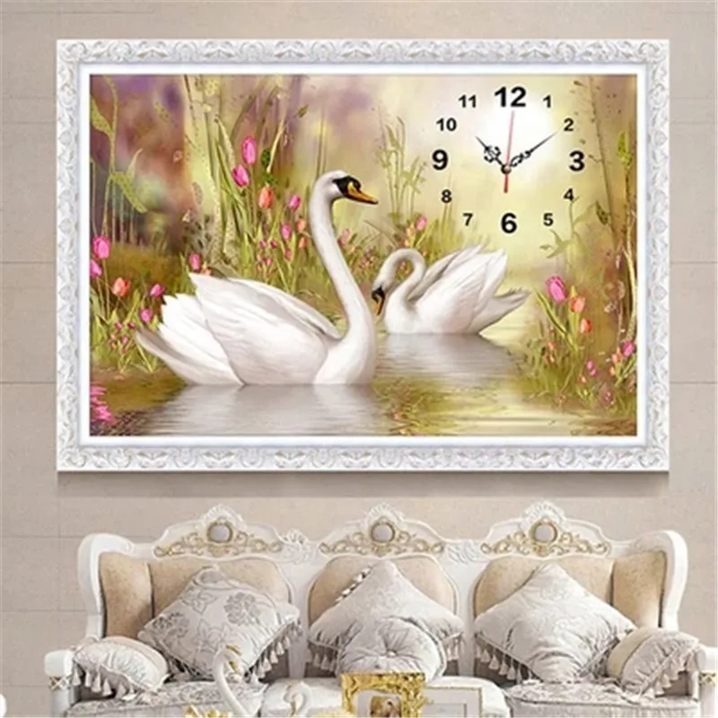 

DIY 2017 Crafts Diamond Embroidery Mountain Full Flower Diamonds Paintings Swan Diamond Painting for Decoration