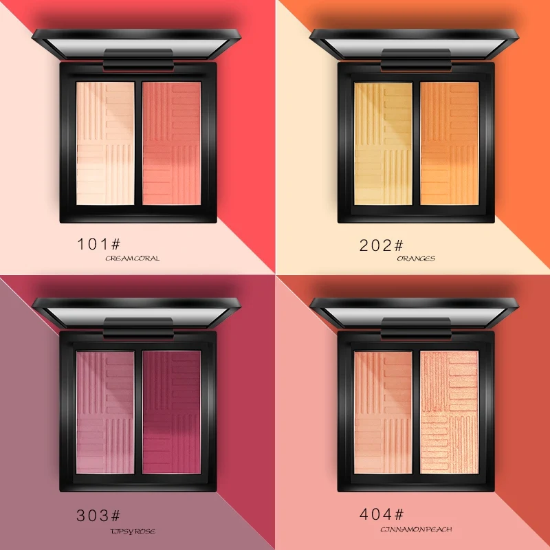 

2019 Forbidden City Style Two-tone Blush Waterproof Brighten Skin Color Long Lasting Blush Pressed Powder