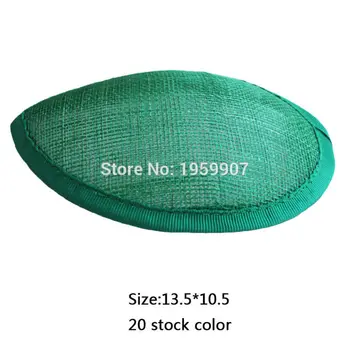 

20pcs/lot Green Sinamay Teardrop Base Wholesale And Retail #20Color