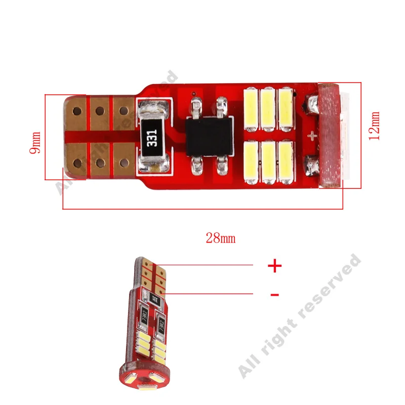 T10 W5W светодиодный 194 168 Canbus Error Free 15 SMD 4014 автомобиль Подсветка салона супер яркий Авто Чтение боковая инструмент: Клин Светодиодные лампы 12V