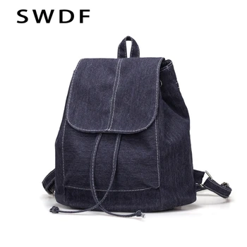 

SWDF 2019 Soft Fabric Canvas Backpack For Women Vintage Female Travel Lady Corduroy Design School Bagpack Girl Mochila Plecak