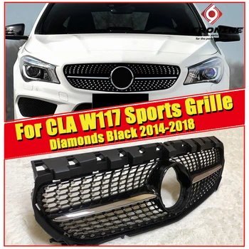 

For MercedesMB CLA W117 sports grille grill ABS gloss black Without sign CLA Class CLA180 200 250 CLA45 look Front grills 2014-